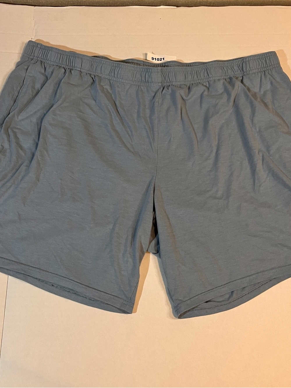Athletic Works Men's Elastic-Waist Shorts in Light Blue
